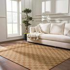 Kuval Checkered Brown Outdoor Rug