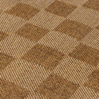 Kuval Checkered Brown Outdoor Rug