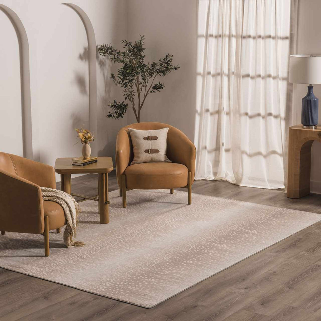 Pointblank Tan Leopard Print Rug
