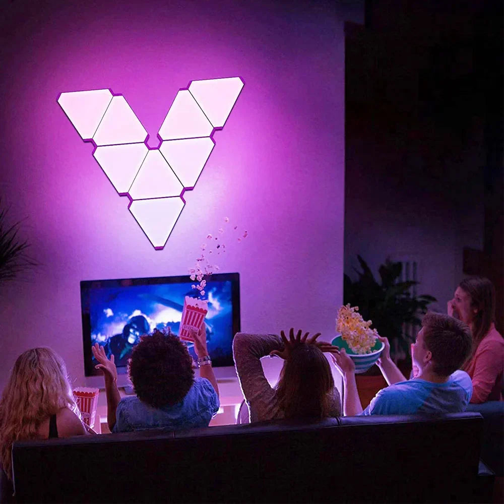 RGB Quantum LED Wall Lamp – Smart Rhythm Pickup Light for Bedroom & Gaming Setup