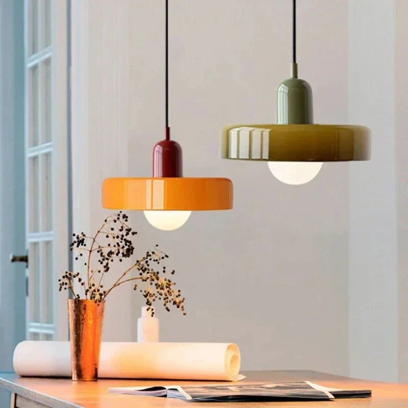Nordic Bauhaus Glass Chandelier – Retro Dining Room Pendant Light for Living Room