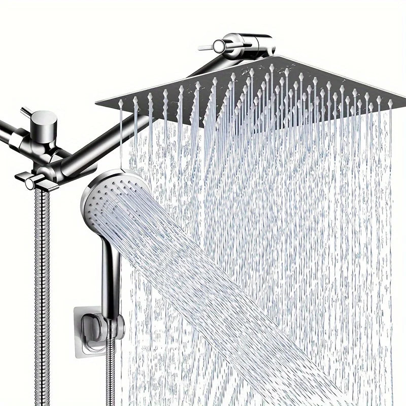 Chrome Stainless Steel Pressurized Shower Set Concealed Toilet Top Spray Arm