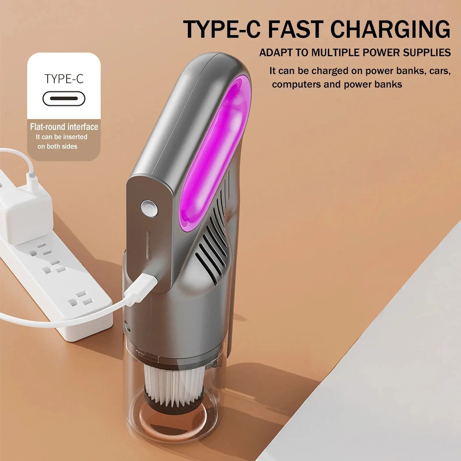 3 in 1 Cordless Handheld Vacuum Rechargeable Cyclonic for Car Home PC