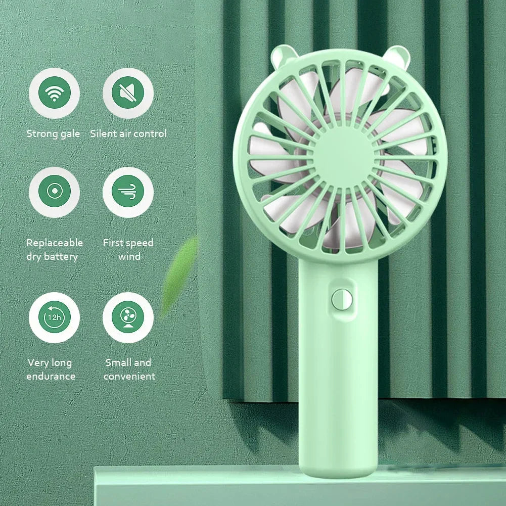 Mini Handheld Fan USB Rechargeable 3-Speed Portable 2-Pack