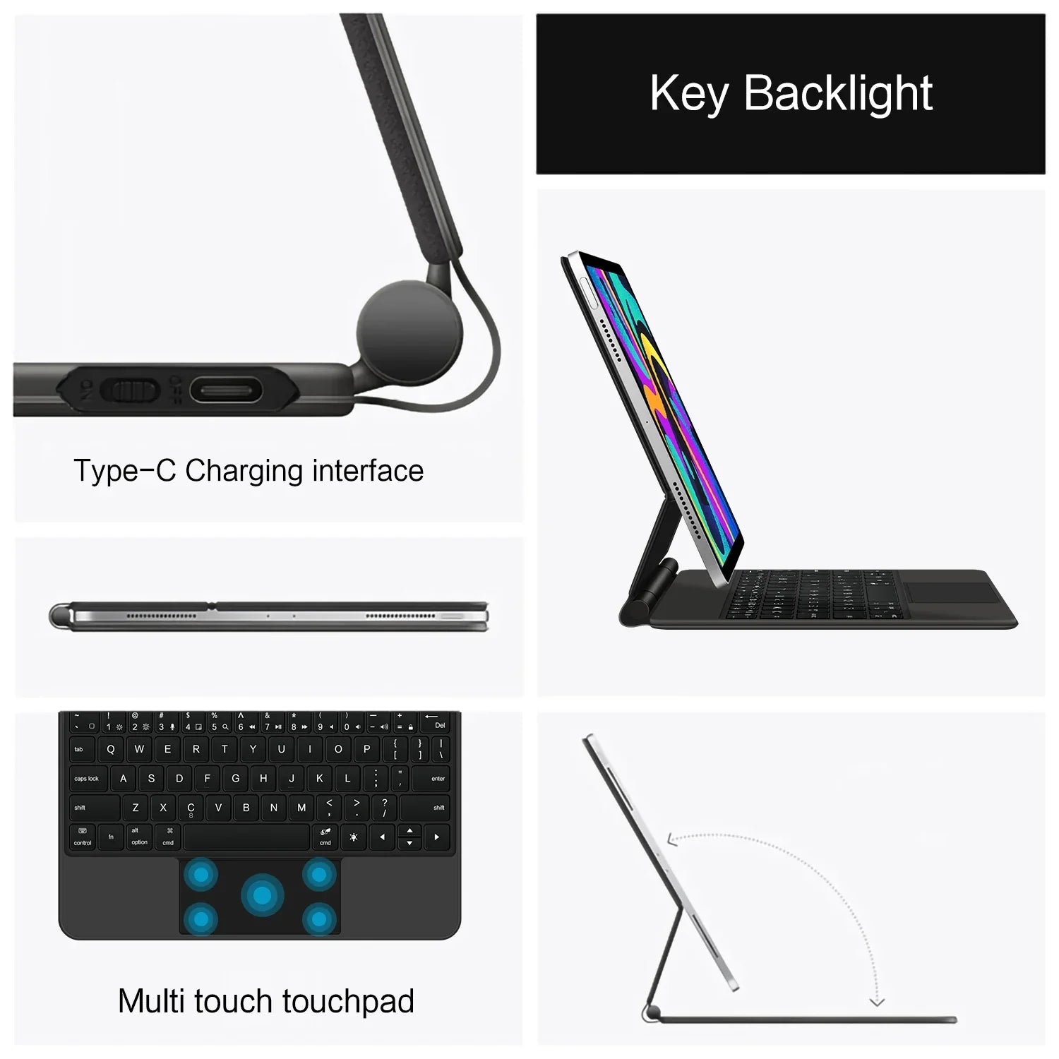 iPad A16 11 Inch Keyboard Case 10th/11th Gen Backlit Magic Smart Cover