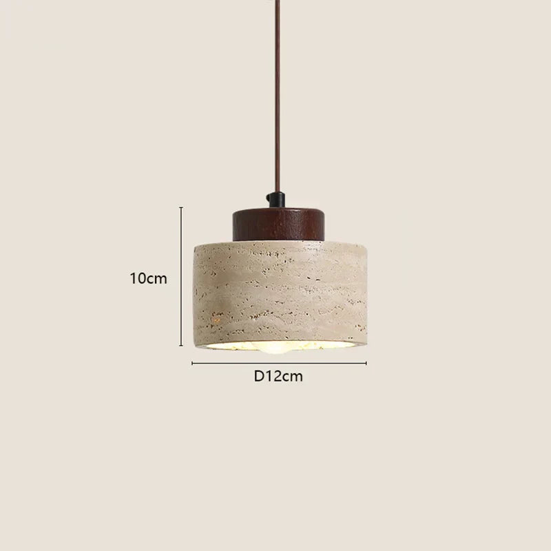 Japanese Wabi Sabi Stone Pendant Light – Modern Bedside Hanging Lamp for Bedroom