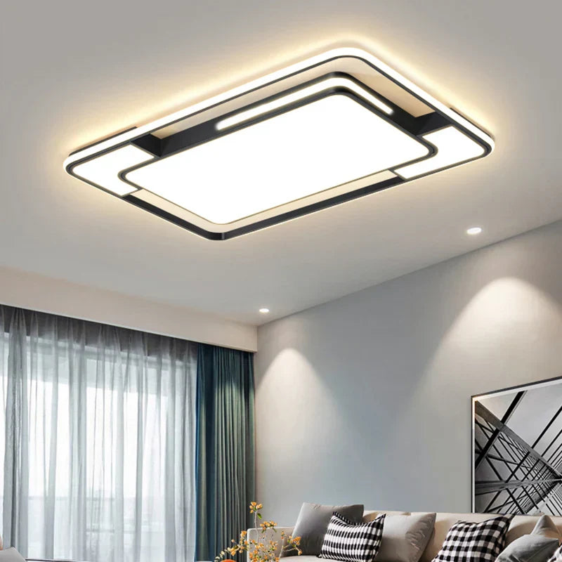 Remote Control LED Ceiling Light Square Modern Living Room Bedroom Dining Lamp