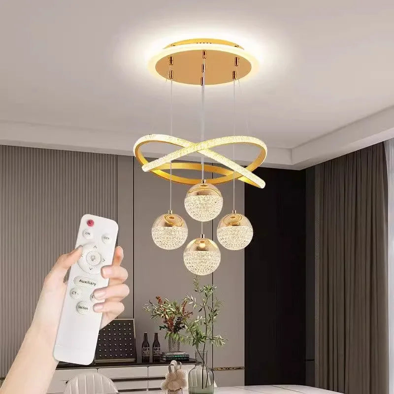 Modern Acrylic Crystal Chandelier Pendant Light LED Dining Bedroom Living Room