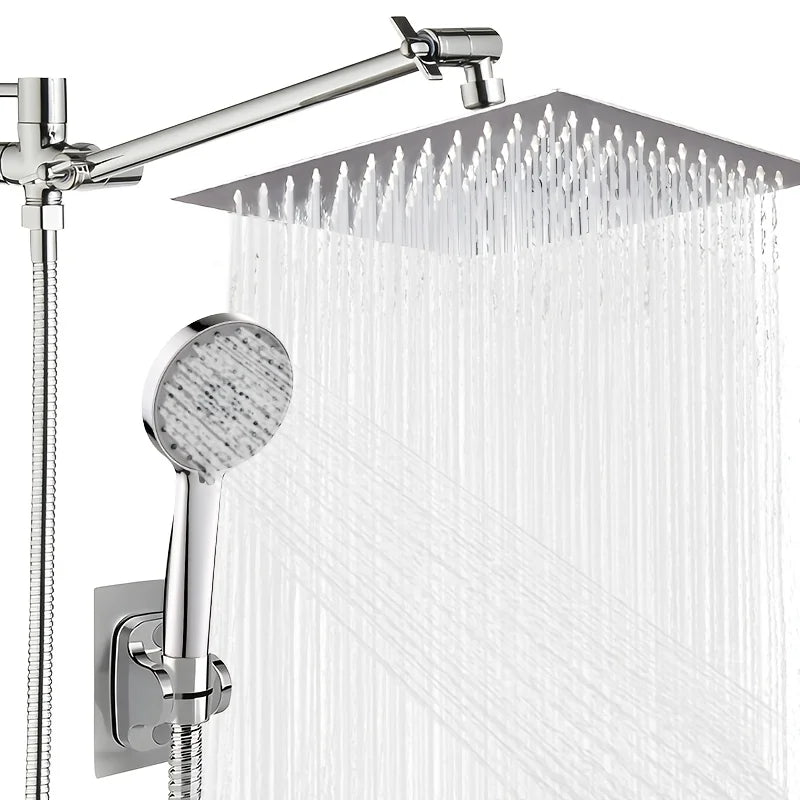 Chrome Stainless Steel Pressurized Shower Set Concealed Toilet Top Spray Arm