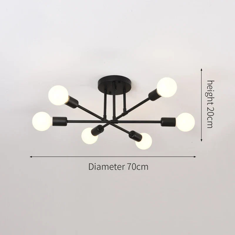 Modern Luxury Branch Chandelier – 6-Speed E27 Ceiling Light for Living Room