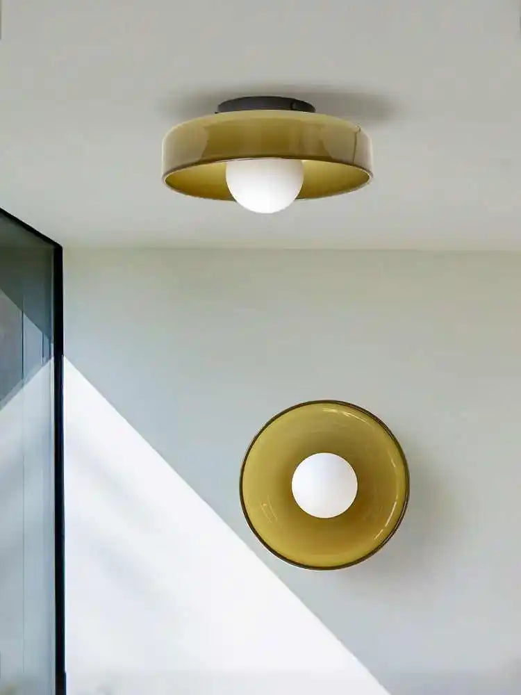 Modern Vintage Glass Ceiling Light Multicolor Flush Mount for Hallway Kitchen