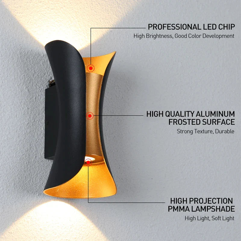 IP65 LED Outdoor Wall Light – 6W/10W Waterproof Aluminum Sconce for Porch Garden