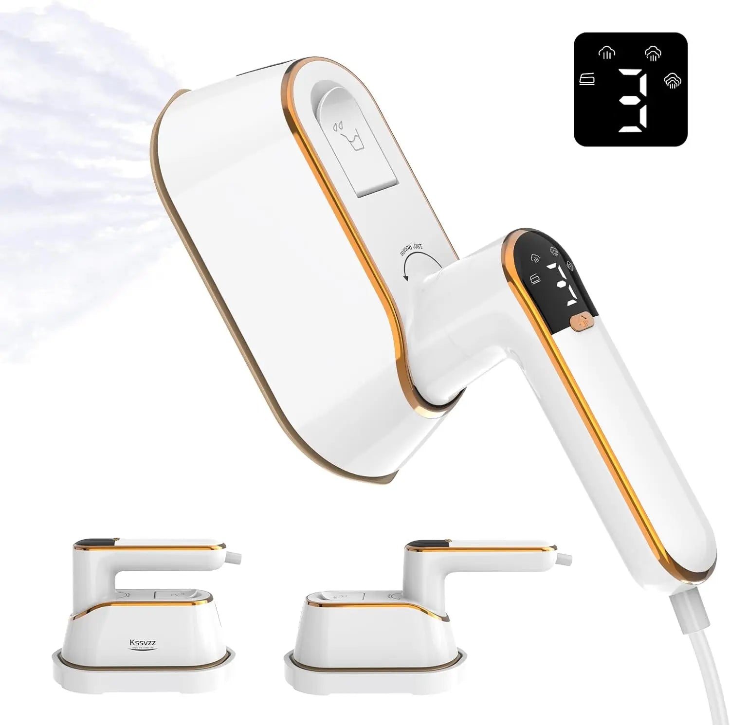 Portable 1200W Handheld Garment Steamer LCD Display 4 Modes Travel Home