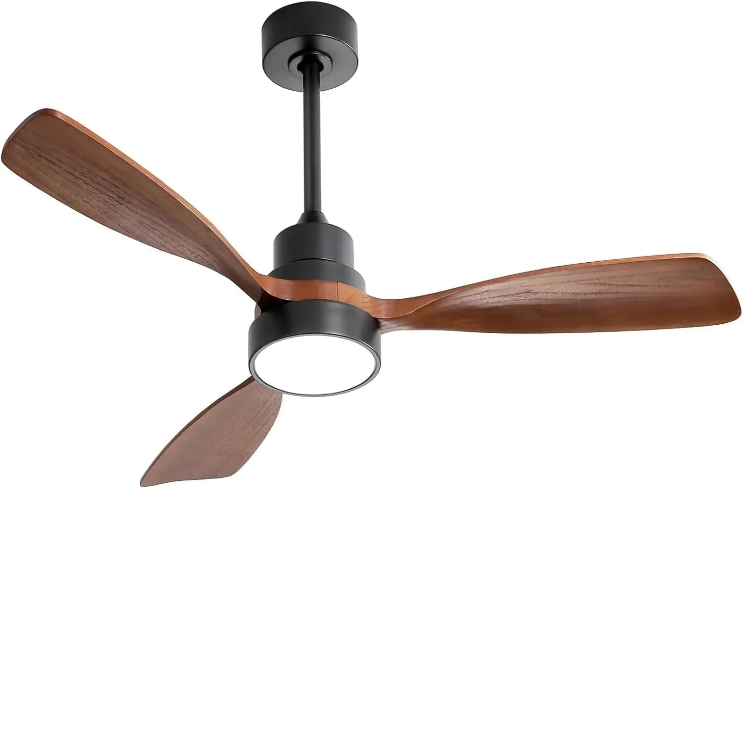 48 Inch Smart Wood Ceiling Fan with LED Light Remote 6-Speed DC