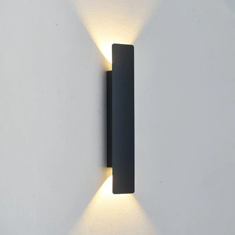 Outdoor Waterproof Wall Light – 18W LED Black Aluminum Exterior Lamp for Bedroom
