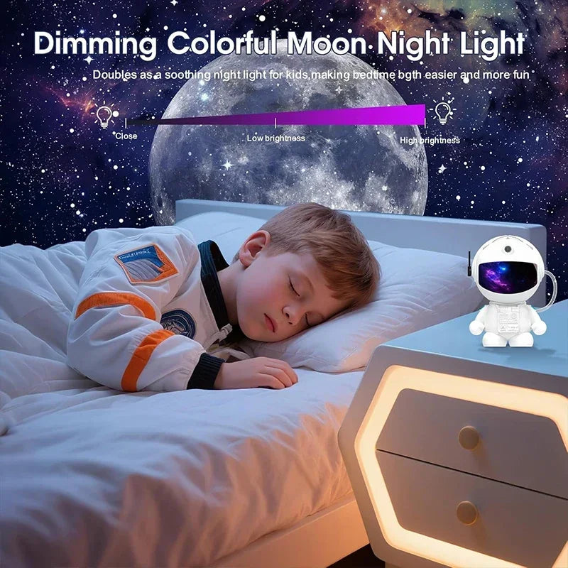 Astronaut Galaxy Projector Star Light with 12 Space Films 360 Rotating Planetarium