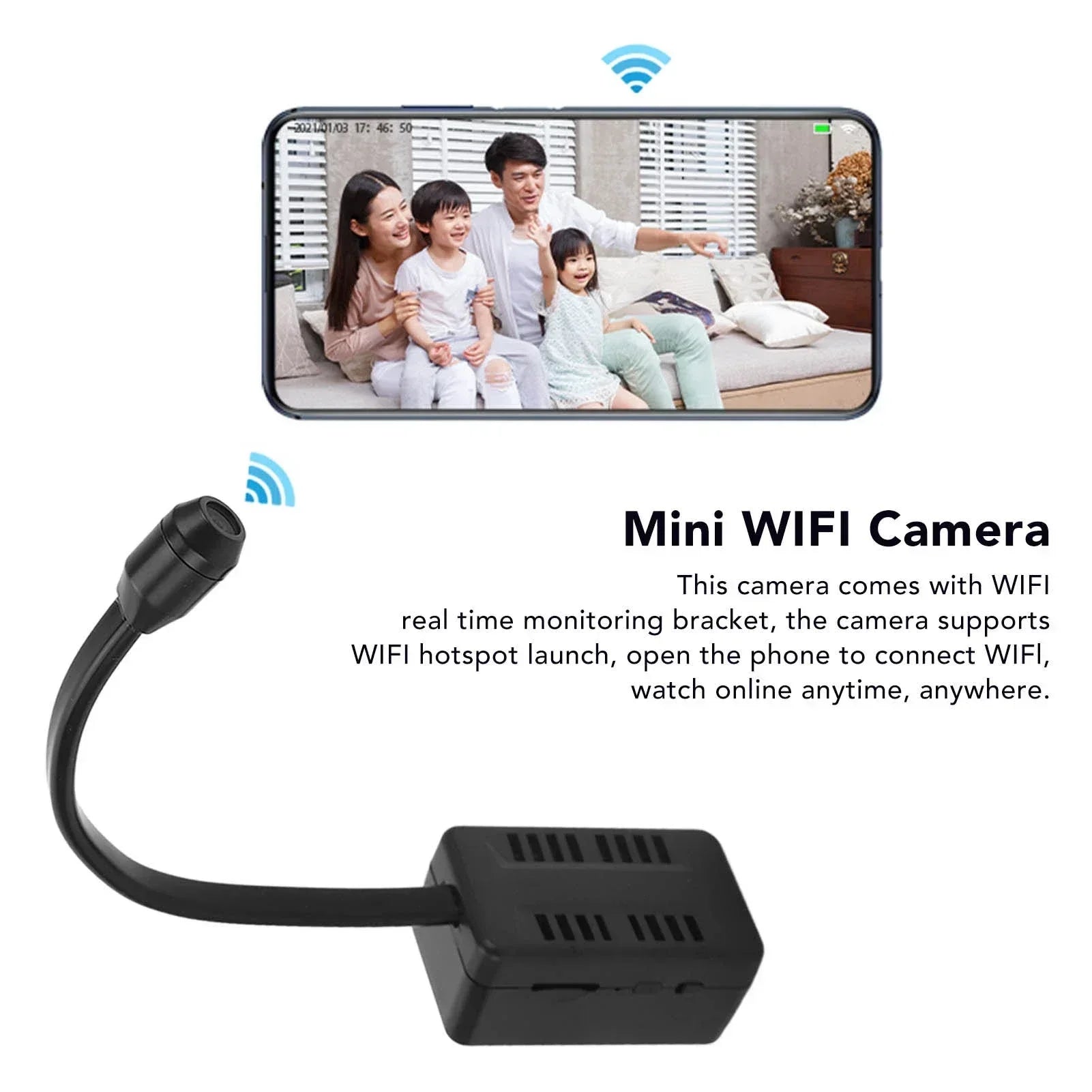 Mini WiFi 1080P Security Camera Adjustable Lens Remote Monitoring Home IP Cam