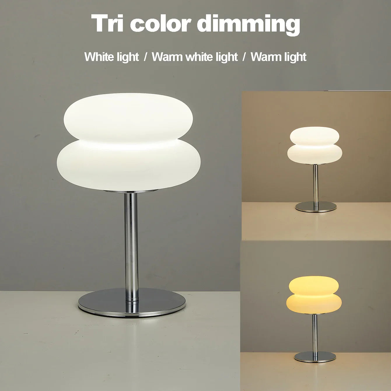 Creamy Style Bedside Table Lamp USB Plug 3 Color Dimmable Living Room Light