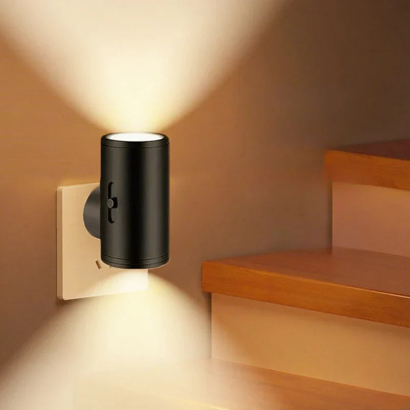 Plug In Dimmable LED Night Light Auto Sensor Bedside Bathroom Hallway Lamp
