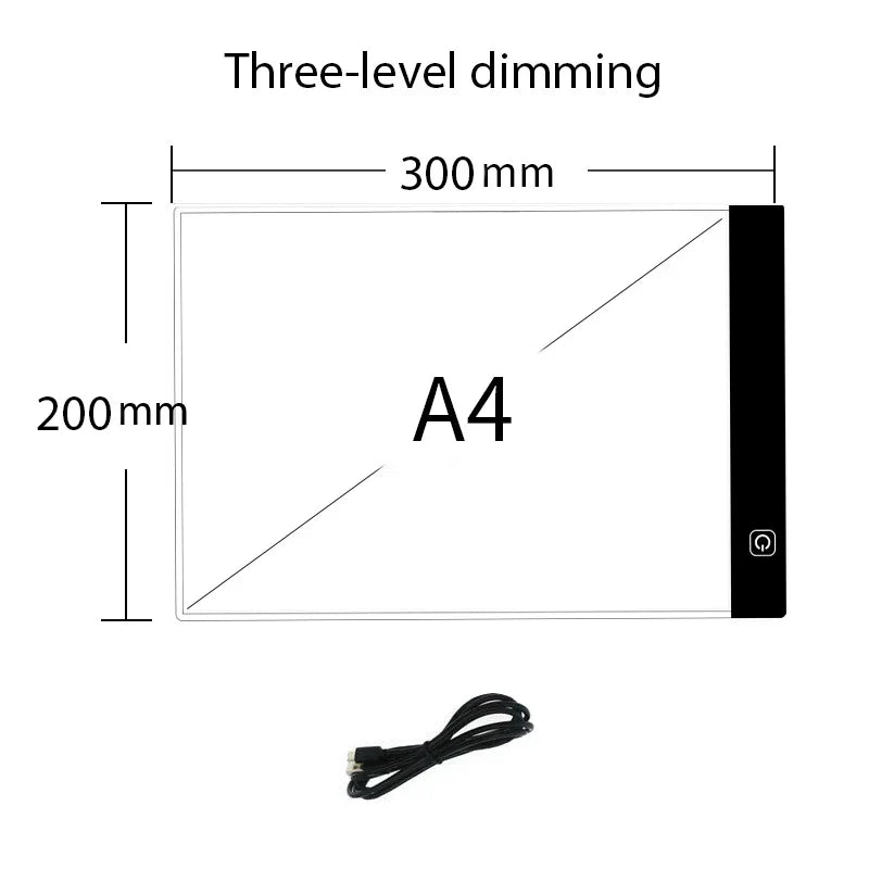 LED Drawing Copy Pad Dimmable Light Board Adjustable Art Tablet Educational Toy