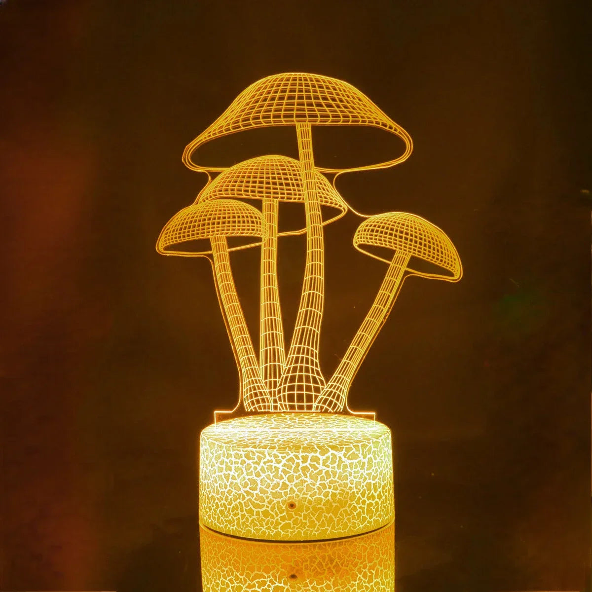 Mushroom 3D LED Night Light for Kids Bedroom Color Changing Illusion Bedside Lamp