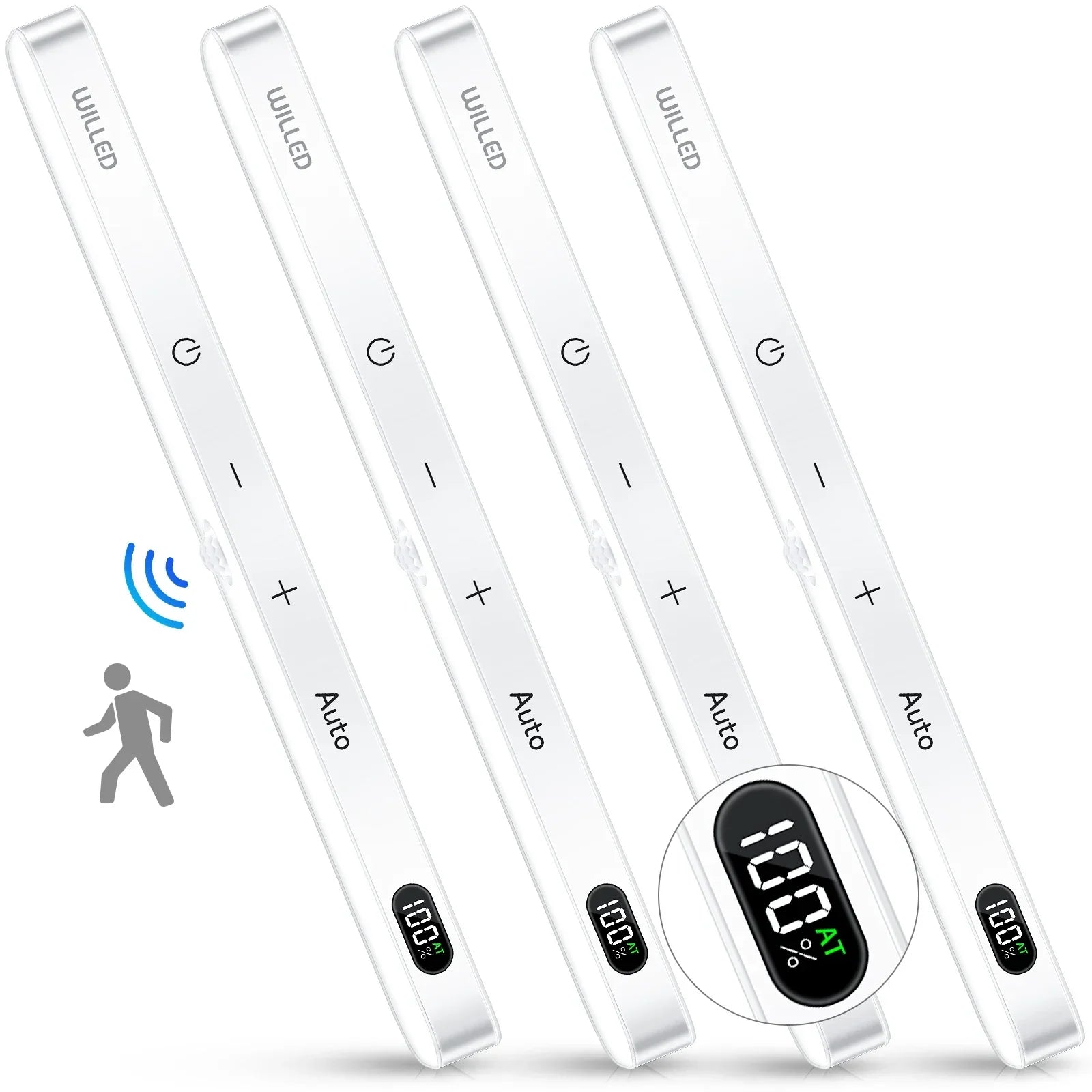 Motion Sensor LED Cabinet Light 60LED Rechargeable Wireless Under Cabinet Lamp