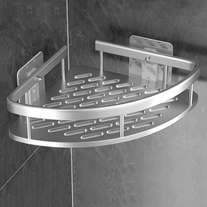 Stainless Steel Tension Shower Caddy Corner Shelf Bathroom Organizer Storage