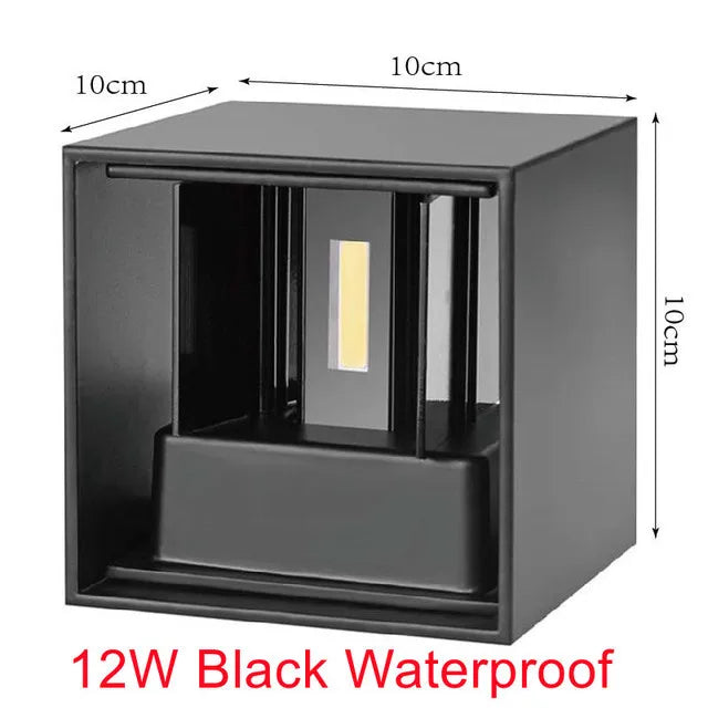 Outdoor Waterproof LED Wall Light – 12W IP65 Garden Lamp Sconce for Porch & Patio