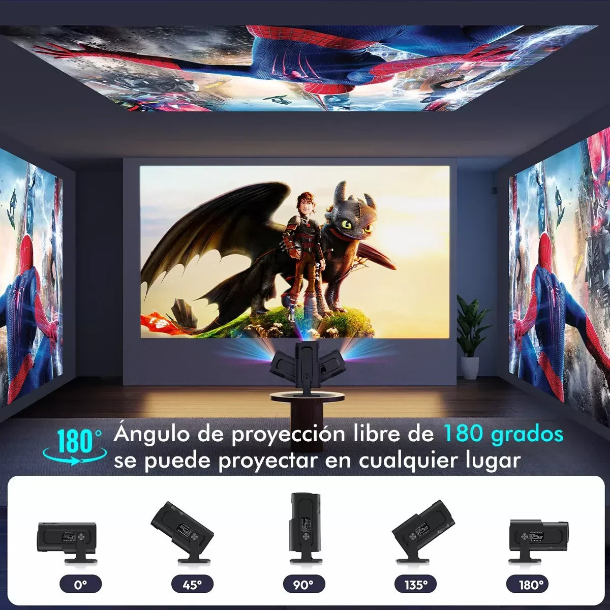 Android 11 4K Projector 1080P 390ANSI Dual WiFi6 BT5.0 Portable Home Cinema