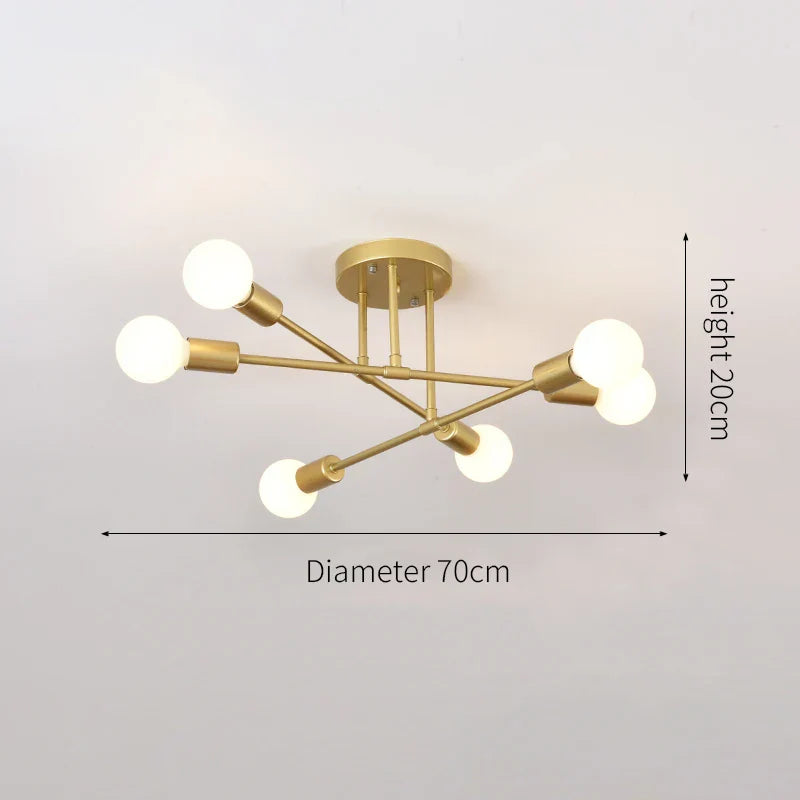 Modern Luxury Branch Chandelier – 6-Speed E27 Ceiling Light for Living Room