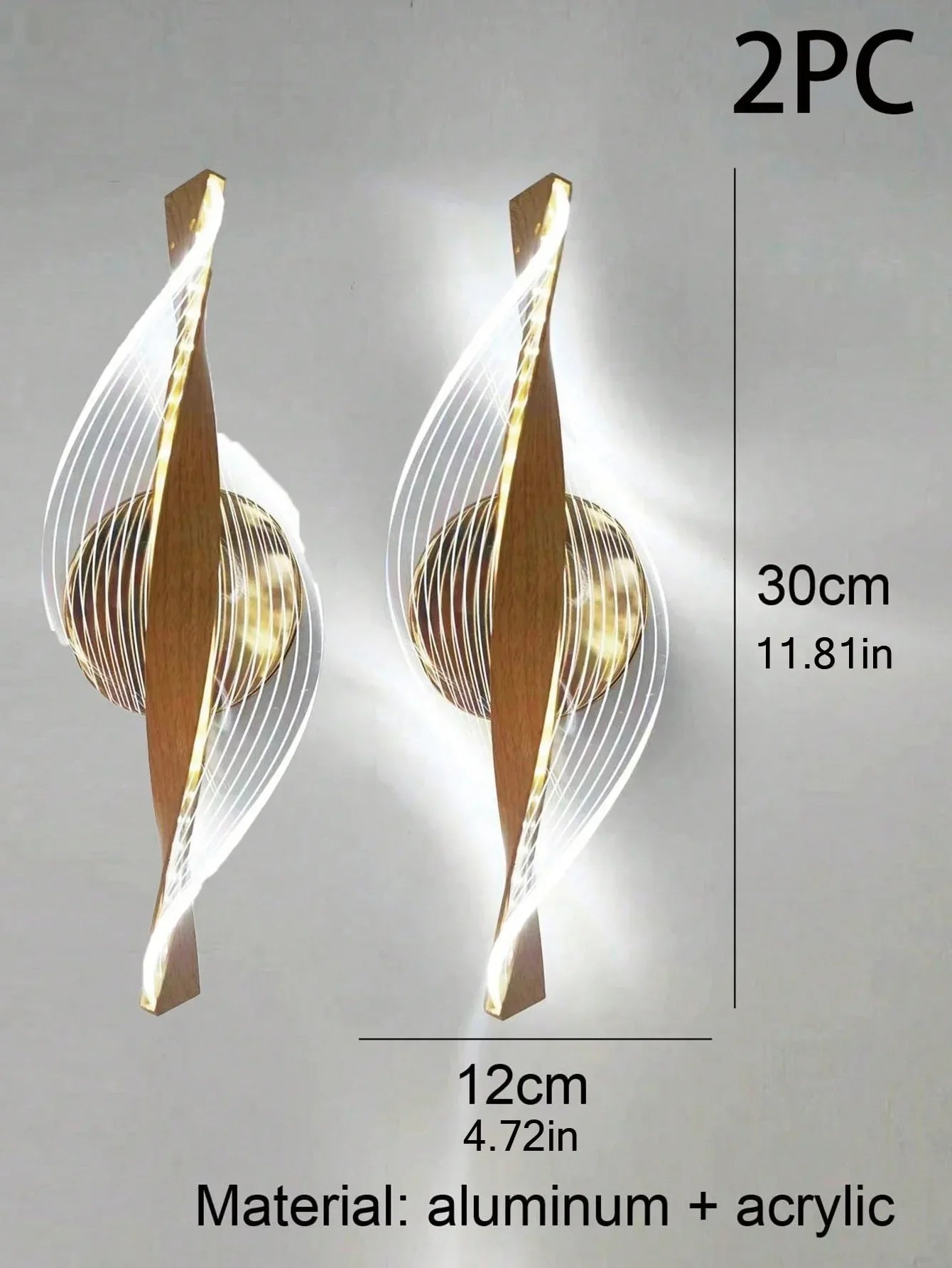 Modern LED Wall Lamp – Gold/Black Acrylic Light for Bedroom, Hallway & Living Room