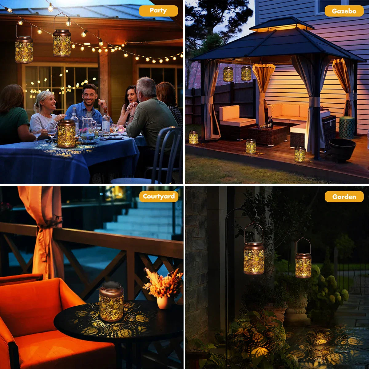 Solar Lanterns Outdoor Waterproof Rose Hanging LED Lights Garden Gifts for Women