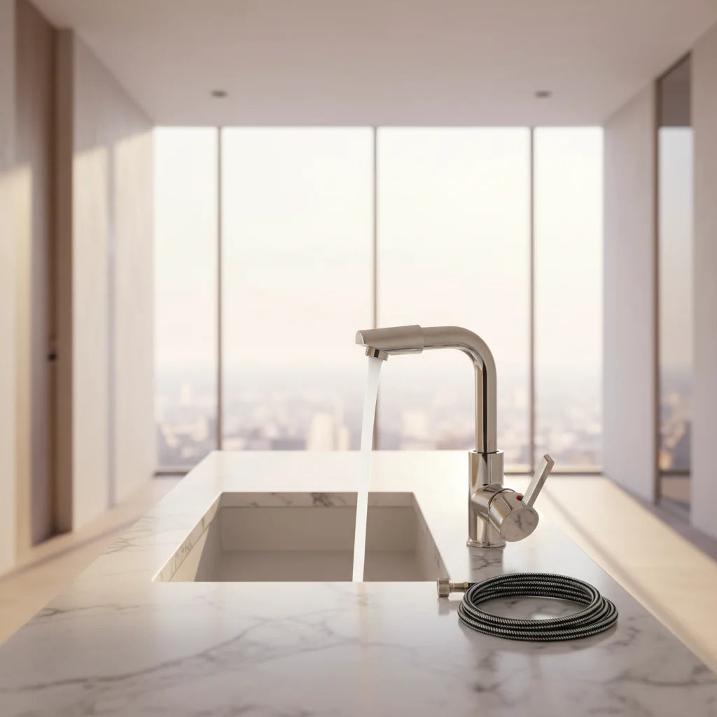 Bathroom Faucet 360° Rotate Chrome Deck Mounted Single Handle Mixer Tap Hot Cold