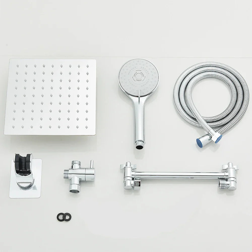 High Pressure Rain Shower Head 8-12Inch with Handheld & Adjustable Arm Spray
