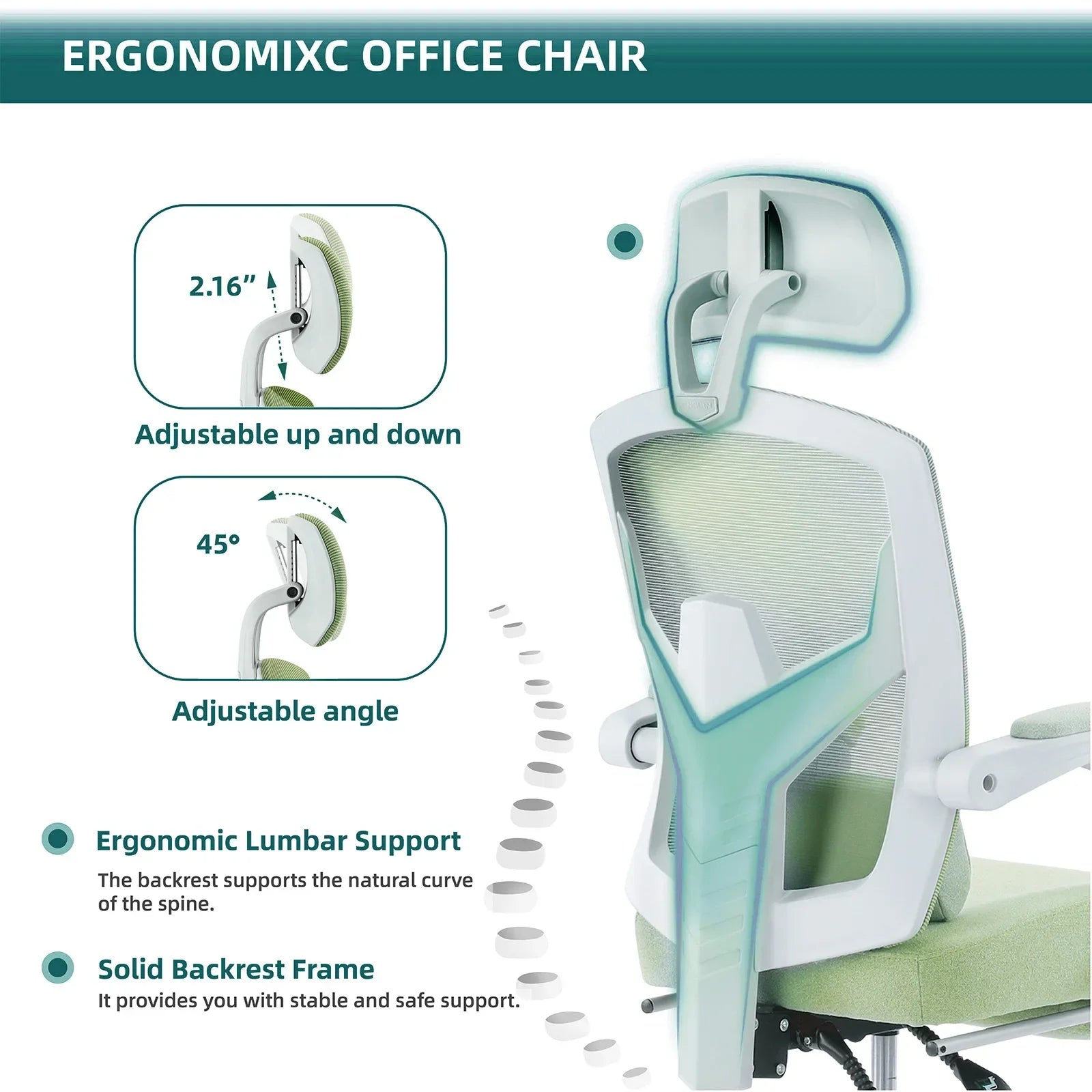 Ergonomic High Back Mesh Gaming Chair Reclining Swivel Office Chair Lumbar