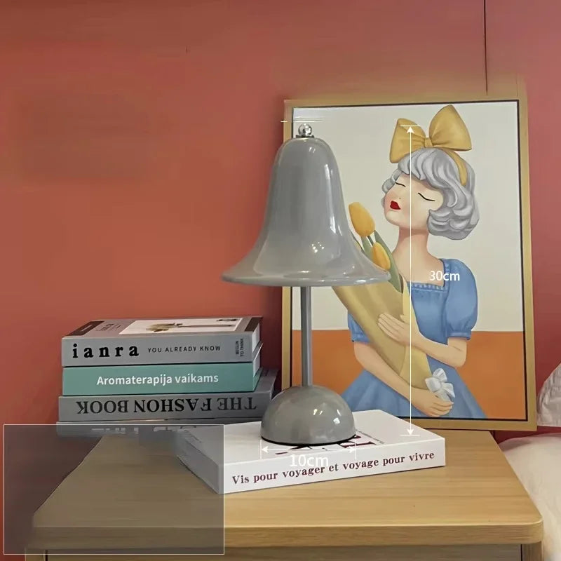 LED Bell Desk Lamp Touch Dimmable Rechargeable Table Night Light Bedside Reading