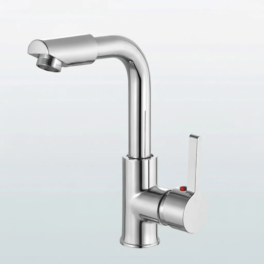 Bathroom Faucet 360° Rotate Chrome Deck Mounted Single Handle Mixer Tap Hot Cold