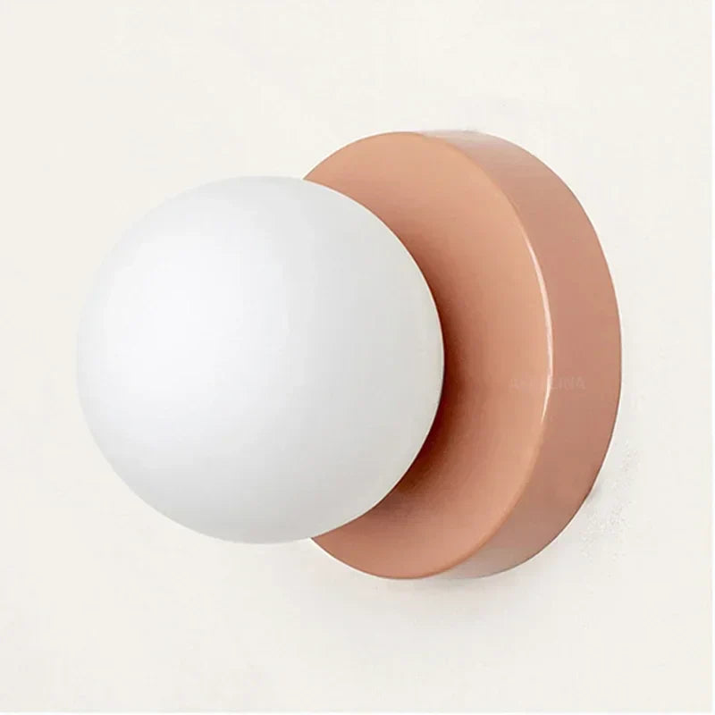 Nordic Glass LED Wall Lamp Orb Sconce for Bedroom Hallway Staircase