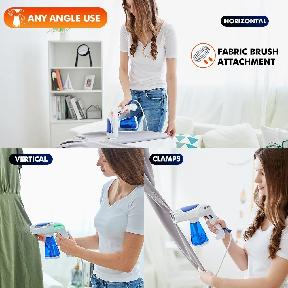 1600W Portable Garment Steamer Foldable Travel Steam Iron Handheld 3 Speed