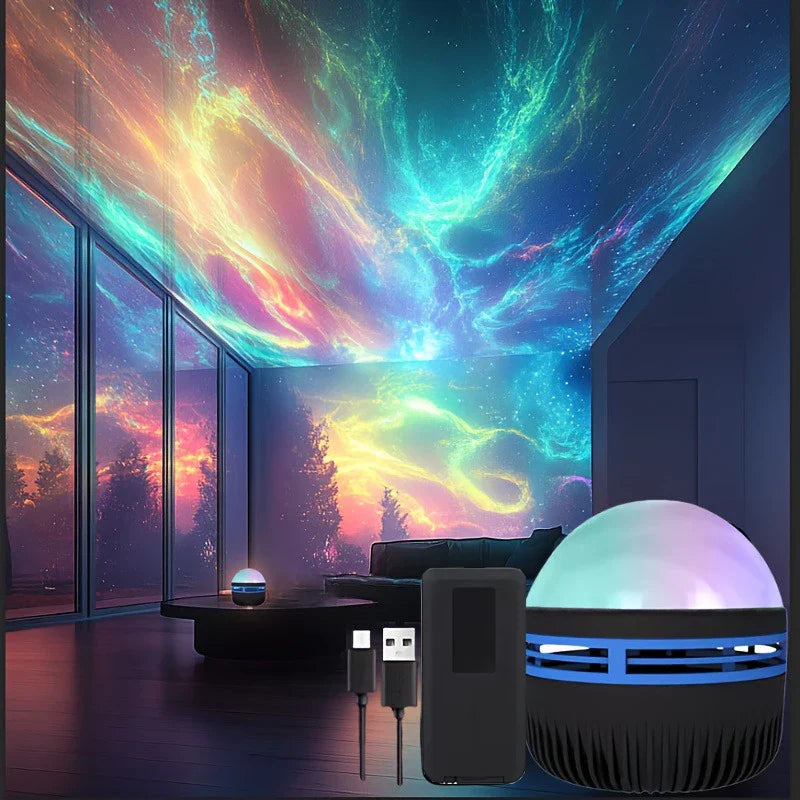 LED Northern Lights Projection Lamp Aurora Borealis USB Remote Color-Changing Light