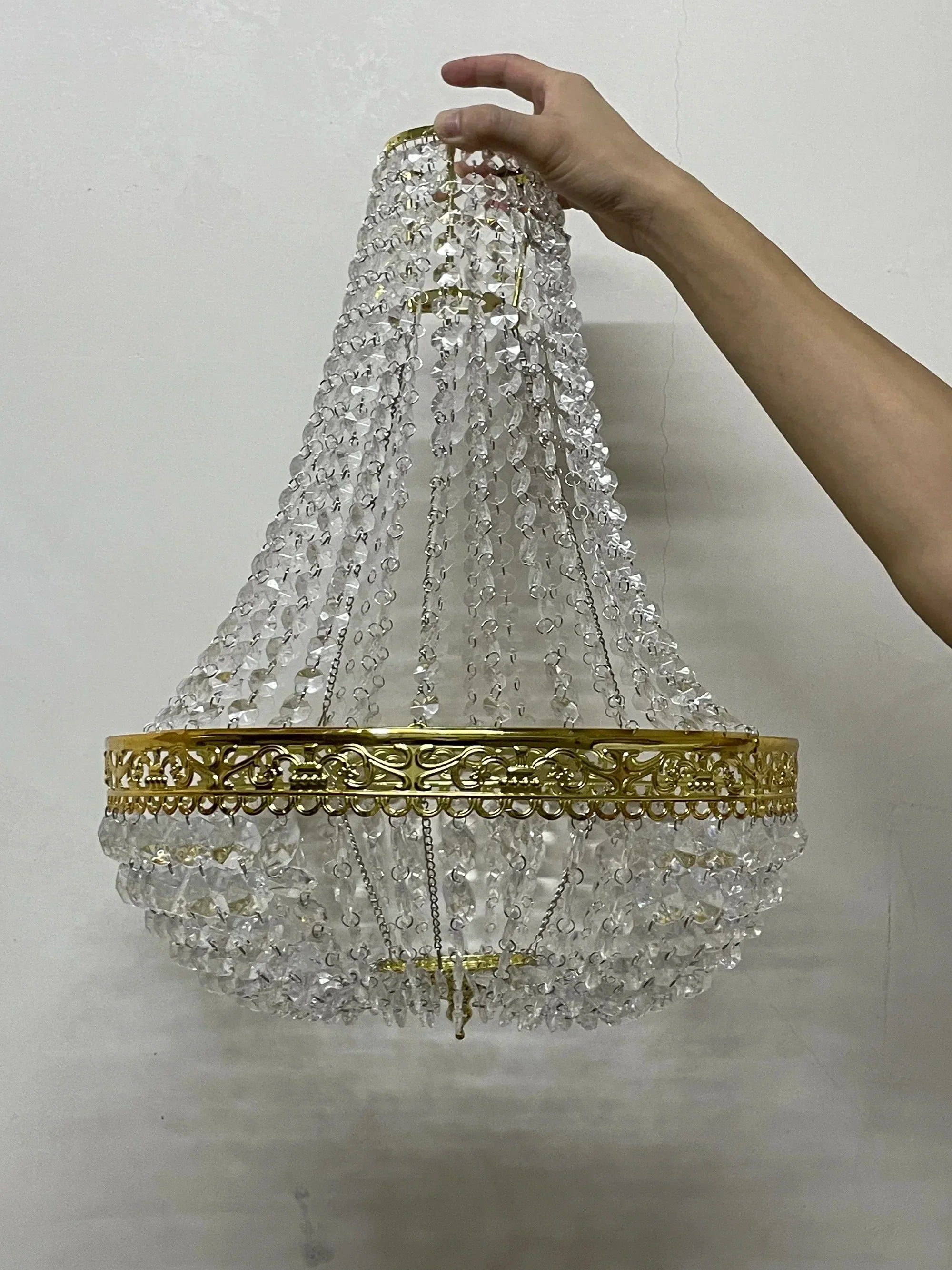 Vintage Crystal Chandelier Lampshade – Ceiling Pendant Light Shade Easy Fit