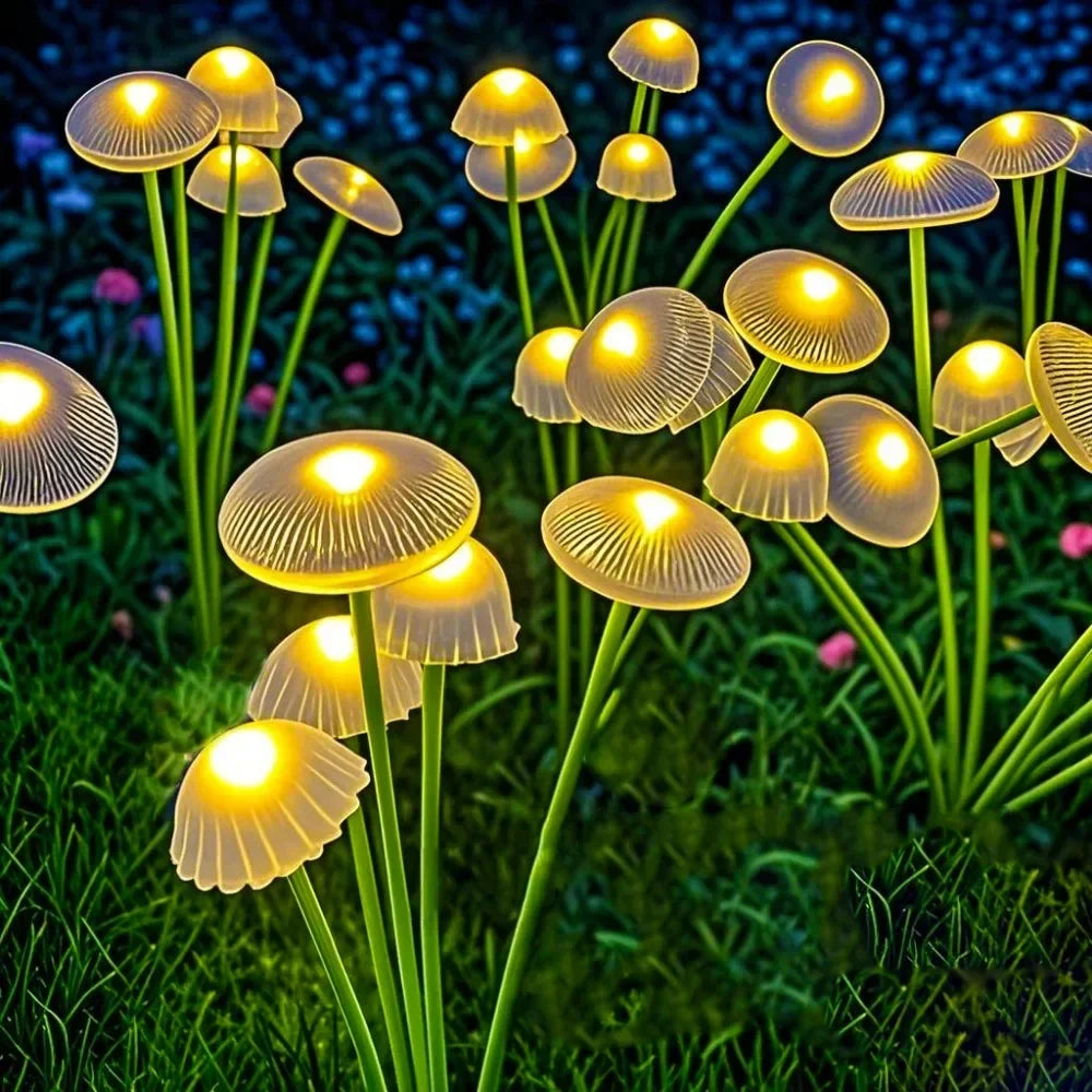 Solar Jellyfish Lights Outdoor LED Mushroom Garden Lights Waterproof Lawn Decor