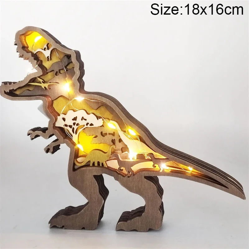 Wooden Animal LED Night Light Battery Table Lamp Kids Bedroom Decor Gift