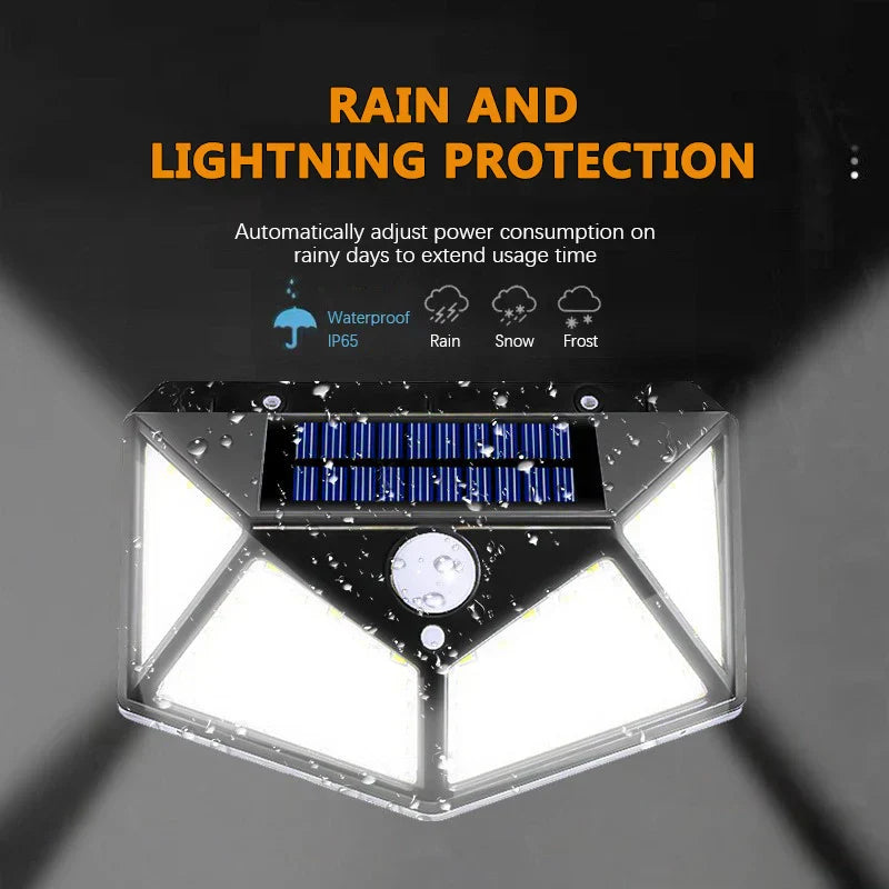 100 LED Solar Motion Sensor Light – Outdoor Waterproof Wall Lamp for Garden & Yard