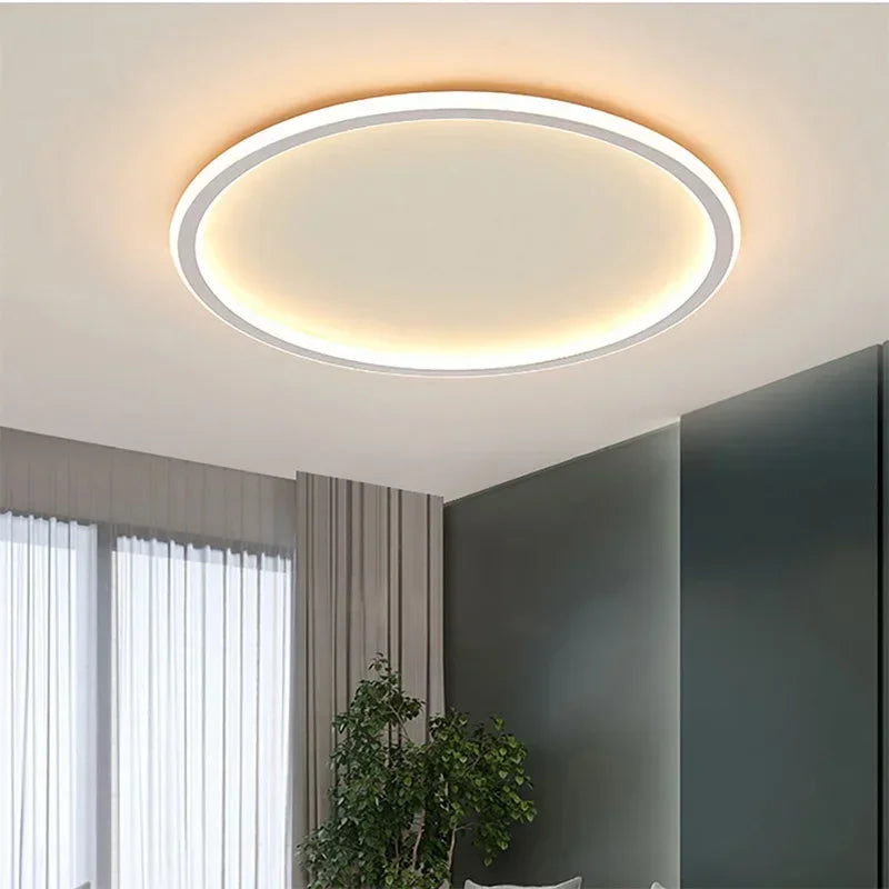 Nordic Minimalist LED Ceiling Light Circular Remote Control Bedroom Living Room