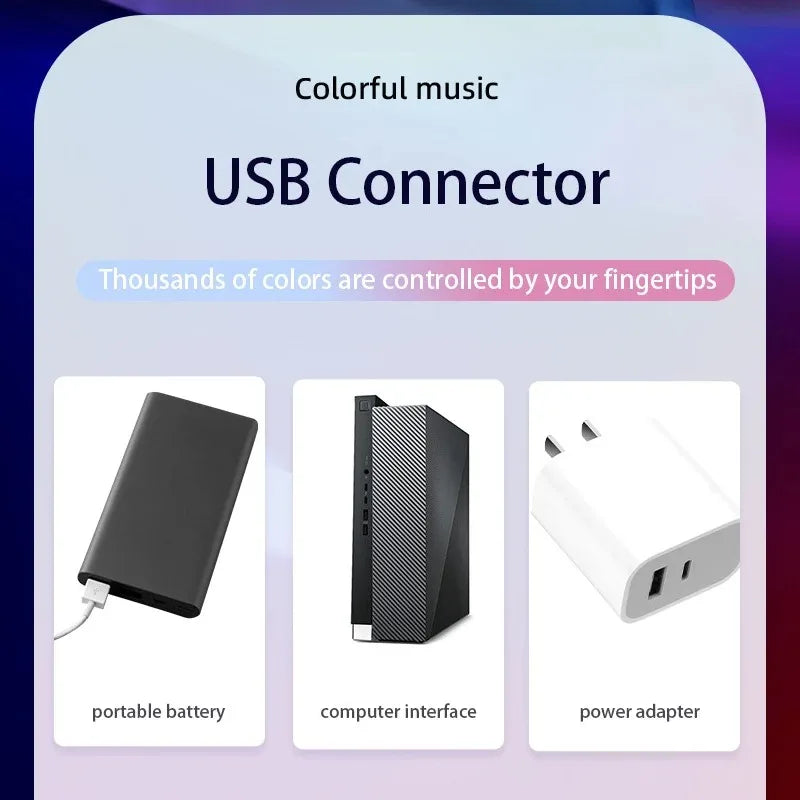 USB RGB LED TV Backlight Strip Color Changing Music Sync Ambient Light Lamp