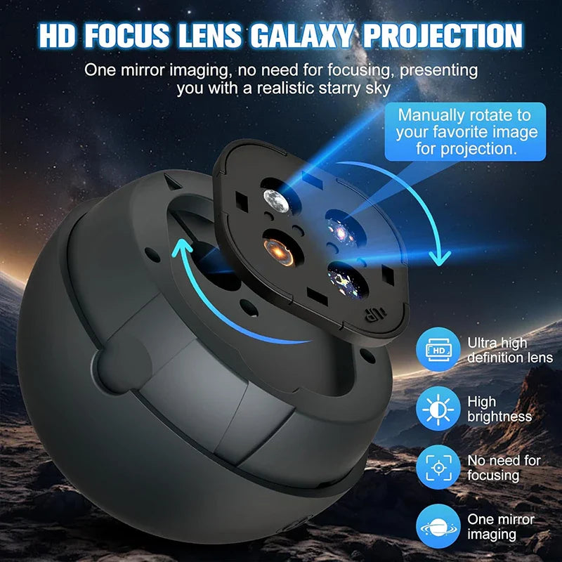 Galaxy Projector Star Projector with 12 Films Nebula Night Light Bedroom Ceiling