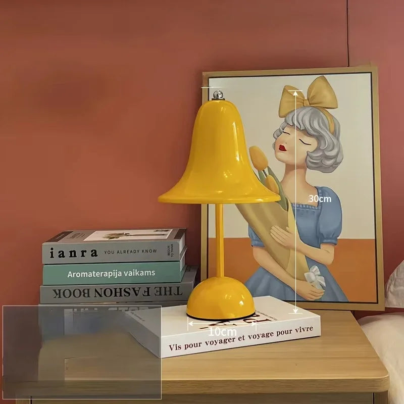 LED Bell Desk Lamp Touch Dimmable Rechargeable Table Night Light Bedside Reading