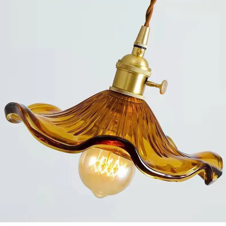 Moktan Sabai Nordic LED Pendant Light – Colorful Glass Copper Hanging Lamp