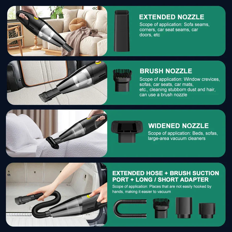 Wireless Mini Car Vacuum Cleaner Strong Suction Portable Handheld Blower